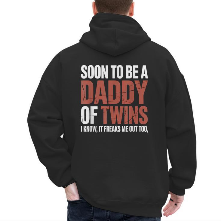 Soon To Be Dad Twins Fatherhood Pregnancy Announcement New D Men's Hoodie Back Print