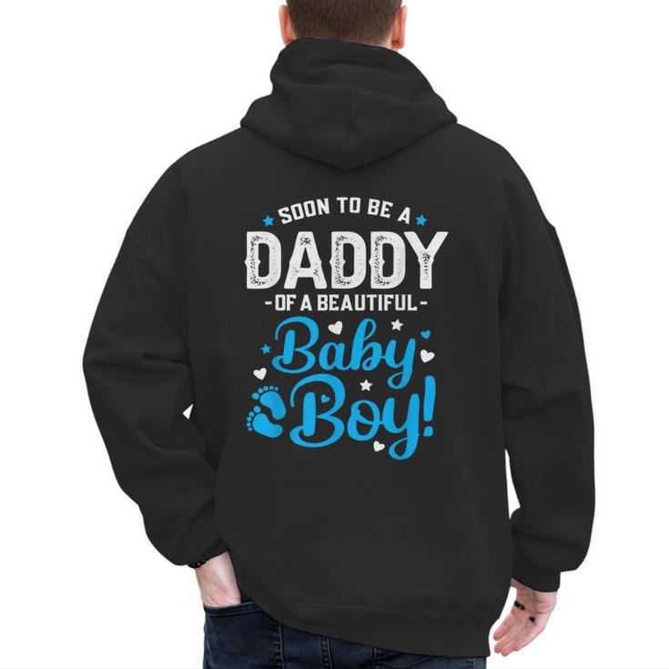 Soon To Be A Daddy Of A Baby Boy New Dad Expecting Father Men's Hoodie Back Print