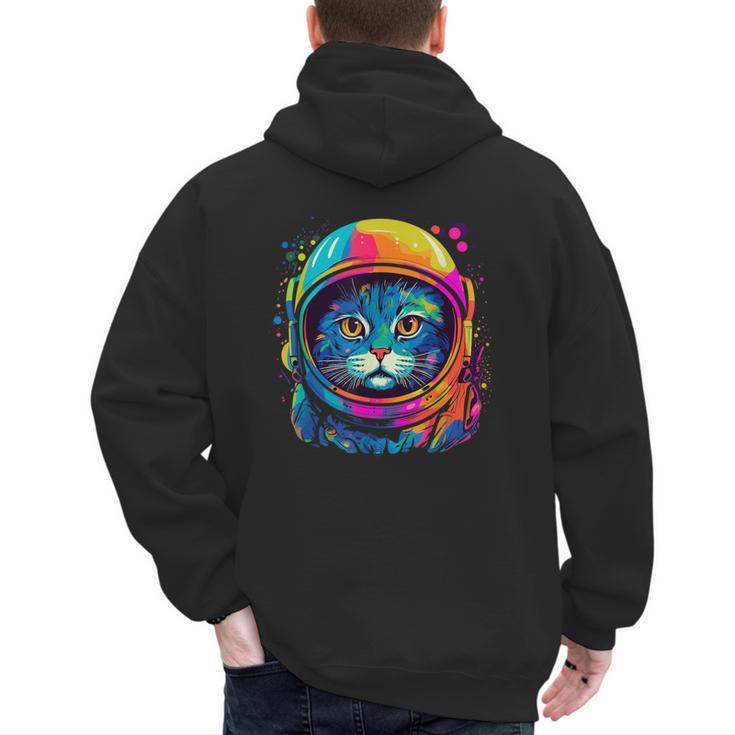 Space Cat Mom Cat Dad Men Women Kids Astronaut Space Men's Hoodie Back Print