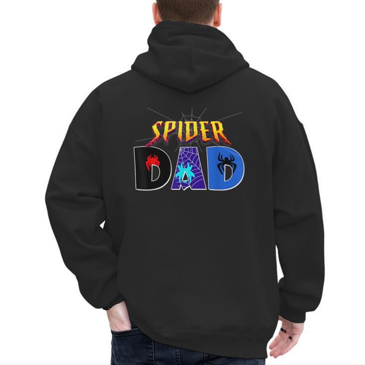 Spider Dad Shirt Birthday Fathers Day Halloween Costumes Pjs Men's Hoodie Back Print
