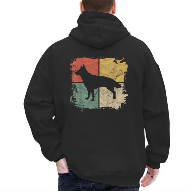 Square Retro German Shepherd Owner Dog Shepard Dad Mom Men's Hoodie Back Print