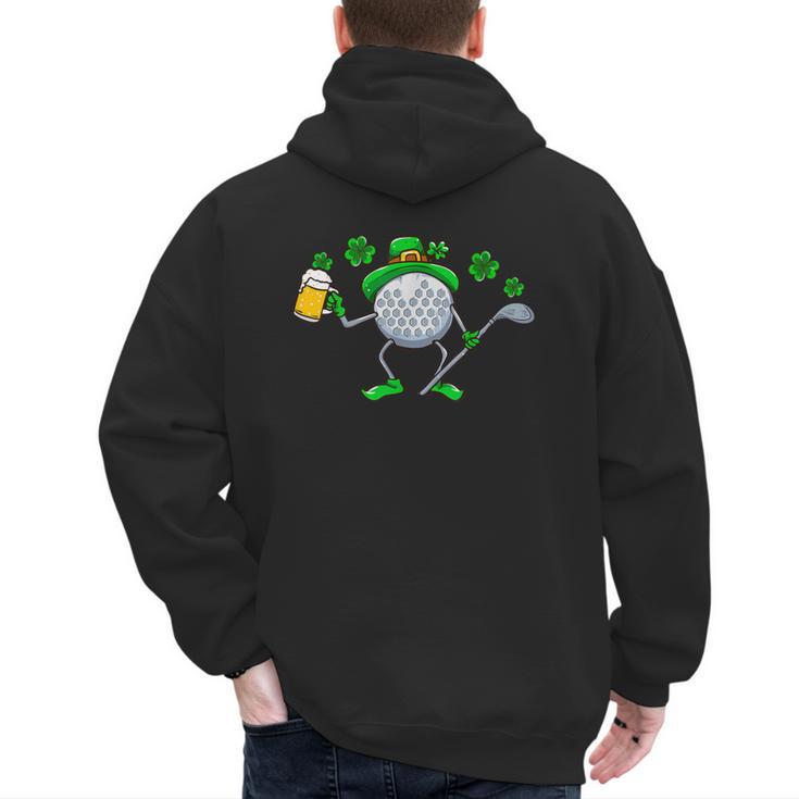 St Patricks Day Golf Golfing Irish Golfer Beer Humor Men Dad Men's Hoodie Back Print