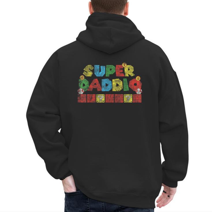Super Daddio Retro Gamer Dad Style Men's Hoodie Back Print