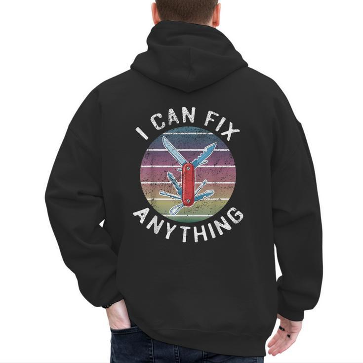 Swiss Army Knife DIY Dad Fathers Day Fix Anything Handyman Men's Hoodie Back Print