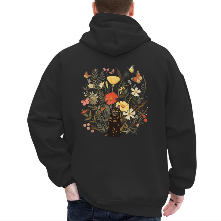 Tortie Cat Owner Flowers Tortie Cat Mom Tortie Cat Dad For Men Women Kids Men's Hoodie Back Print