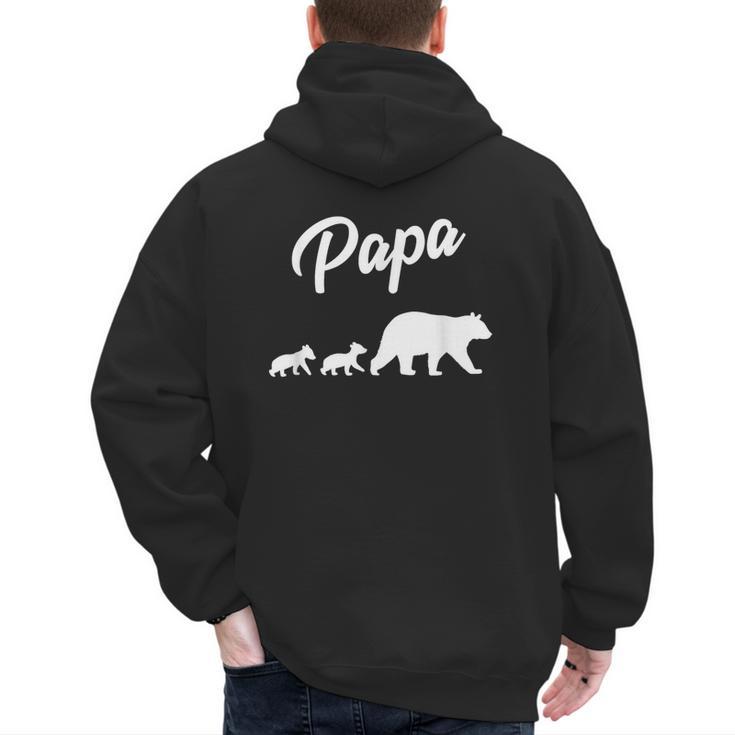 Twin Dad Papa Bear Two Cubs 2 Kids Men's Hoodie Back Print
