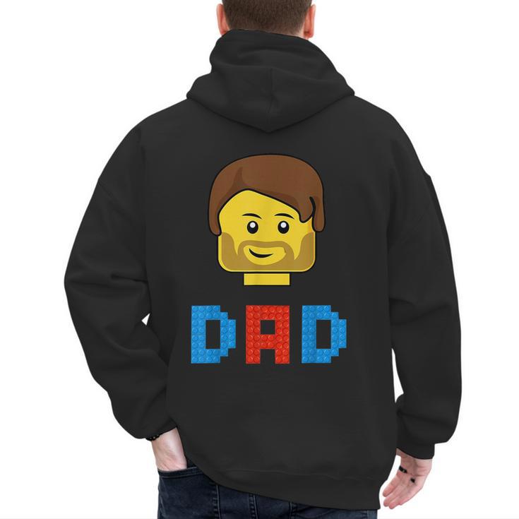 Unique Family Dad Master Builder Building Bricks Blocks Men's Hoodie Back Print