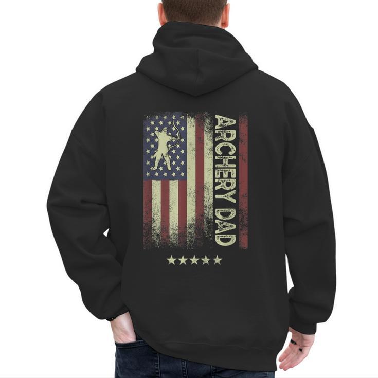 USA American Flag Archery Dad Men's Hoodie Back Print