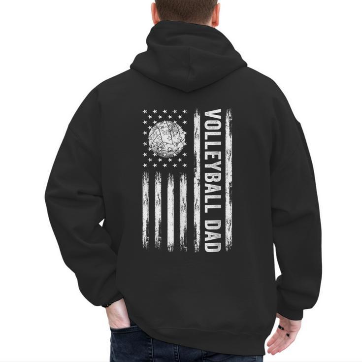 USA Flag Volleyball Dad Father's Day Men's Hoodie Back Print