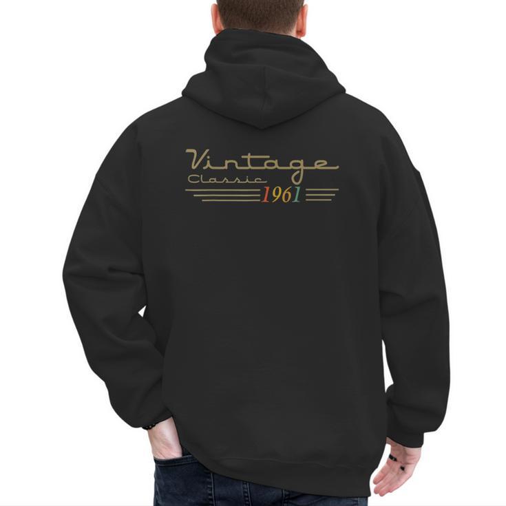 Vintage 1961 Retro 65th Birthday Classic 65 Year Old Men Dad Men's Hoodie Back Print