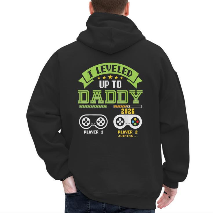 Vintage Leveling Up To Daddy 2026 Soon To Be Dad 2026 Men's Hoodie Back Print