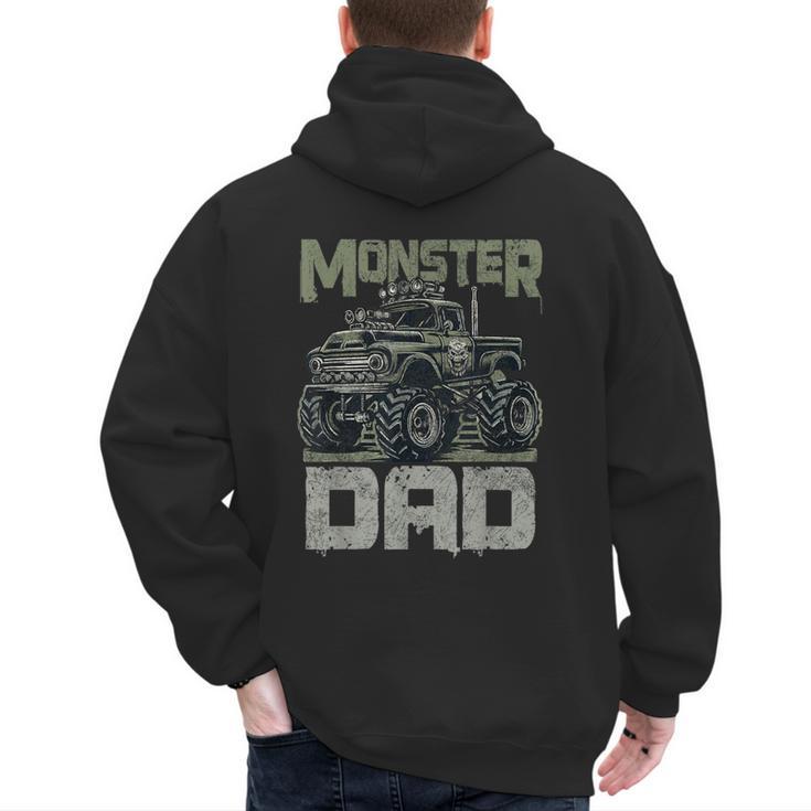 Vintage Monster Truck Lover DAD Family Matching Birthday Men's Hoodie Back Print
