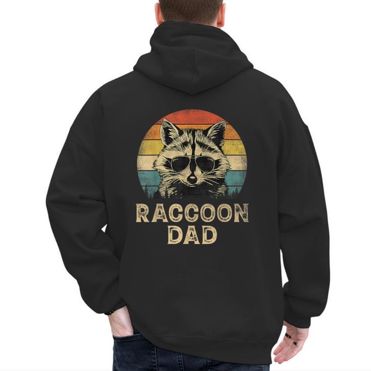 Vintage Raccoon Dad Raccoon Lovers Daddy Father's Day Men's Hoodie Back Print