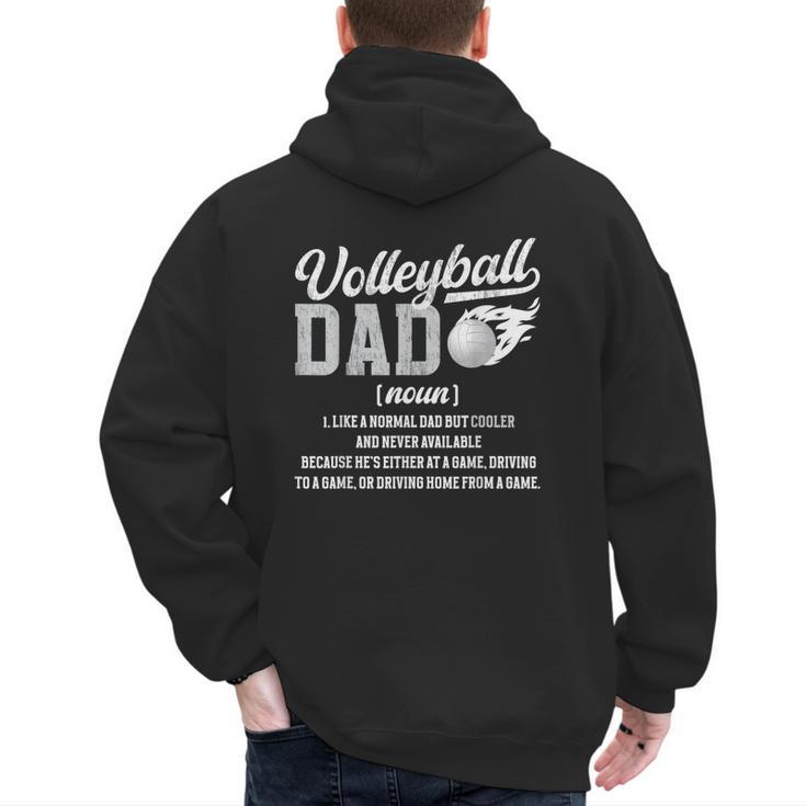 Volleyball Dad Definition Dad Of A Volleyball Player Father Men's Hoodie Back Print