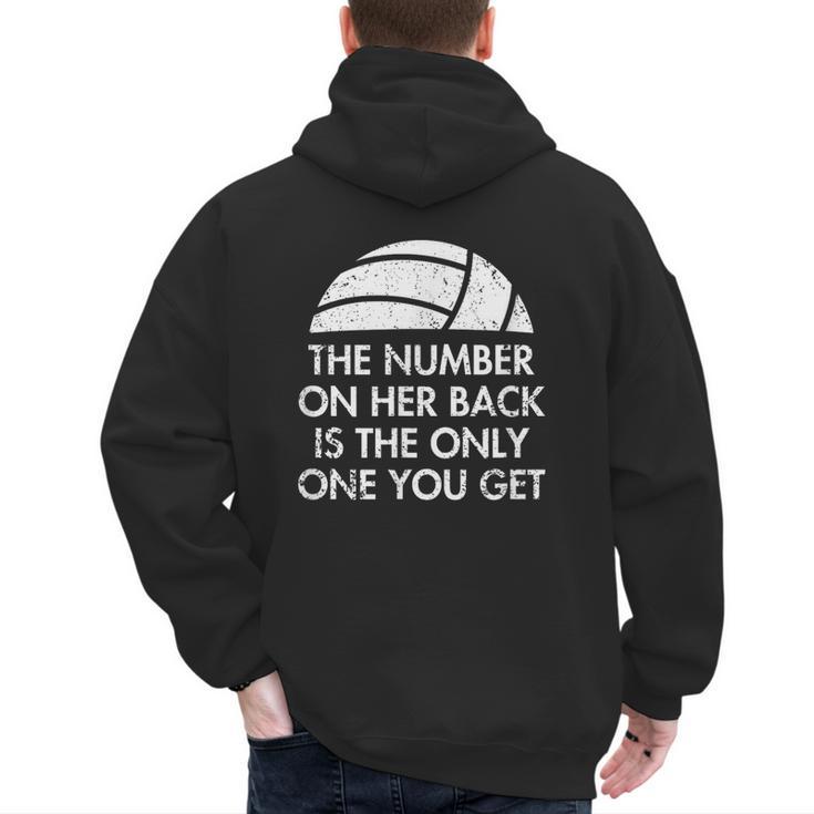 Volleyball Dad MoM Daughter Back Number Men's Hoodie Back Print