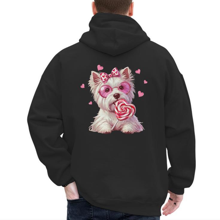 Westie Dog Valentines Day Dog Mom Westie Dad Candy Sucker For Men Women Girls Kids Men's Hoodie Back Print