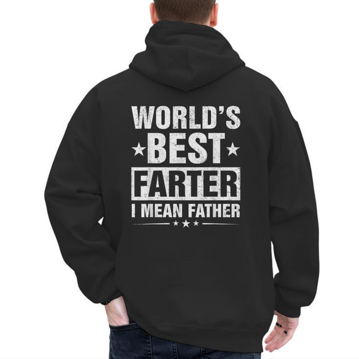 World's Best Farter I Mean Father Retro Father's Day Dad Men's Hoodie Back Print