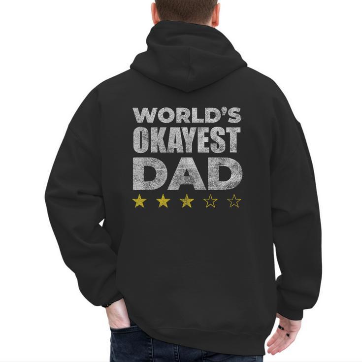 Worlds Okayest Dad Vintage Style Men's Hoodie Back Print
