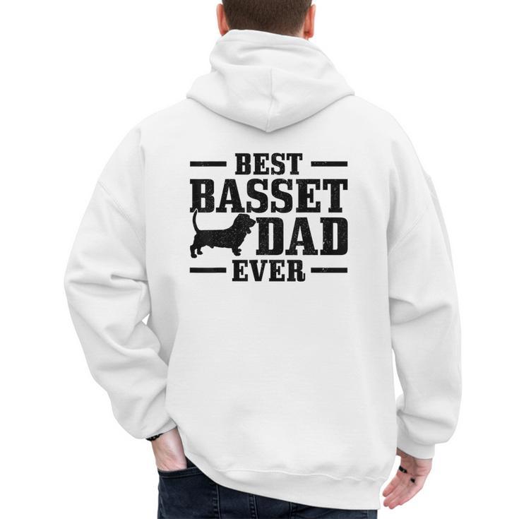 Basset Dad Dog Papa Basset Hound Men Men's Hoodie Back Print