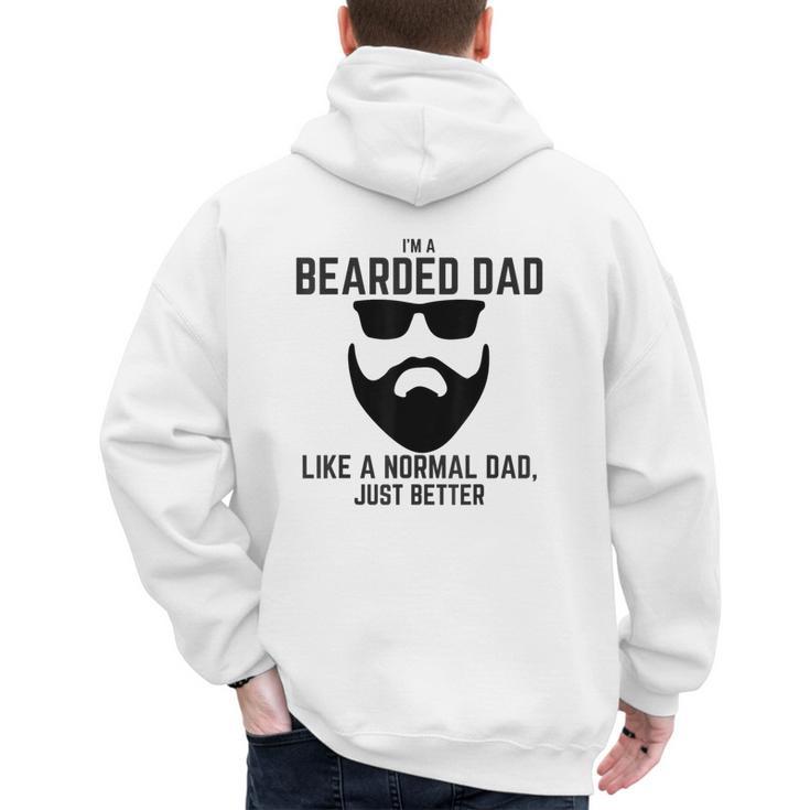 Bearded Dad Beard Humor Superhero Men's Hoodie Back Print