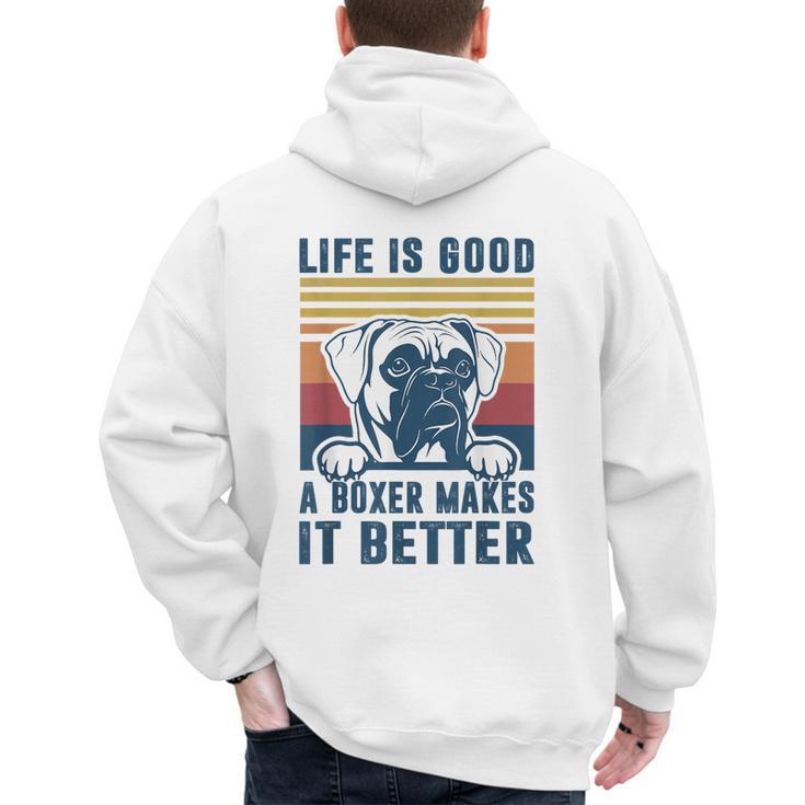 Boxer Dog For Men Women Boxer Dog Dad Mom Small Men's Hoodie Back Print