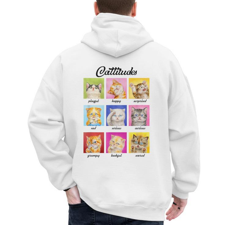 Cat Lover Cat Mom Cat Dad Crazy Cat Lady Cattitudes Men's Hoodie Back Print