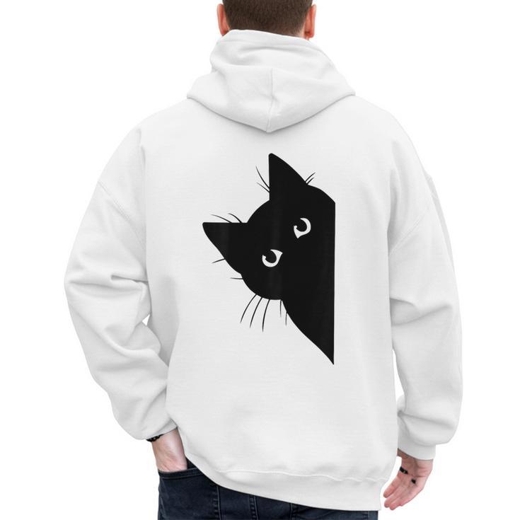 Curious Cat Peeking Sneaky Cat Cat Mom Cat Dad Men's Hoodie Back Print