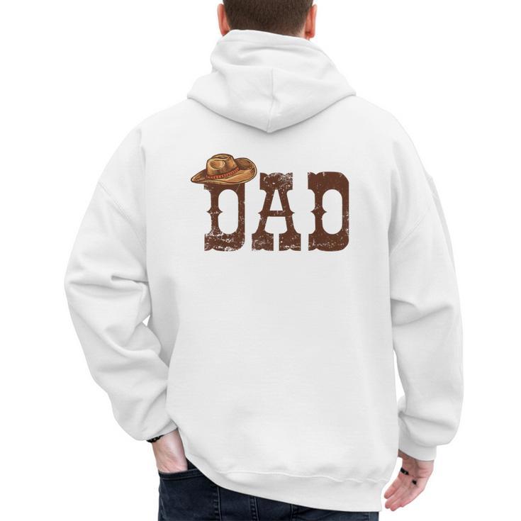 Dad Western Family Matching Birthday Cowboy Cowgirl Men's Hoodie Back Print