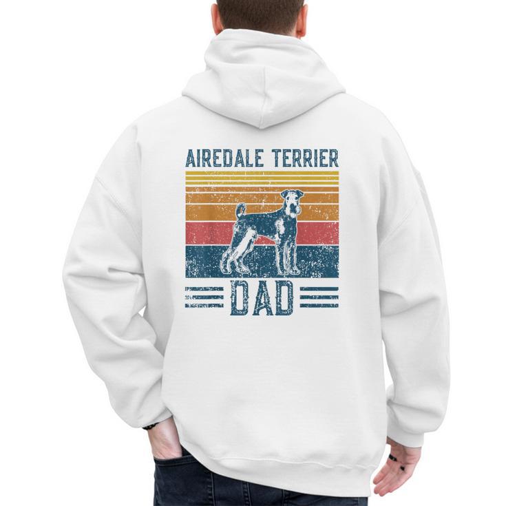 Dog Airedale Terrier Dad Vintage Airedale Terrier Dad Men's Hoodie Back Print