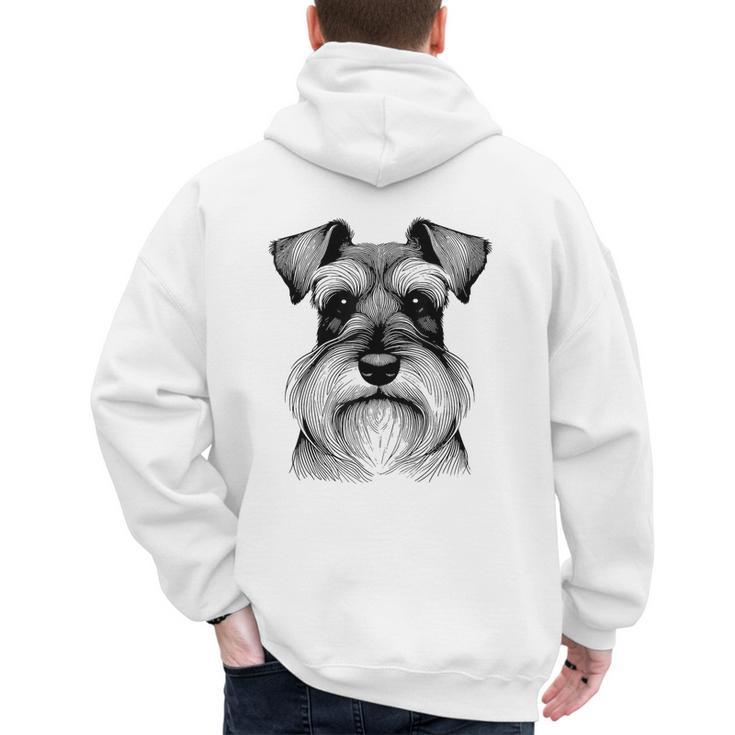 Dog Fingerprint Miniature Schnauzer Dad Mom Men's Hoodie Back Print