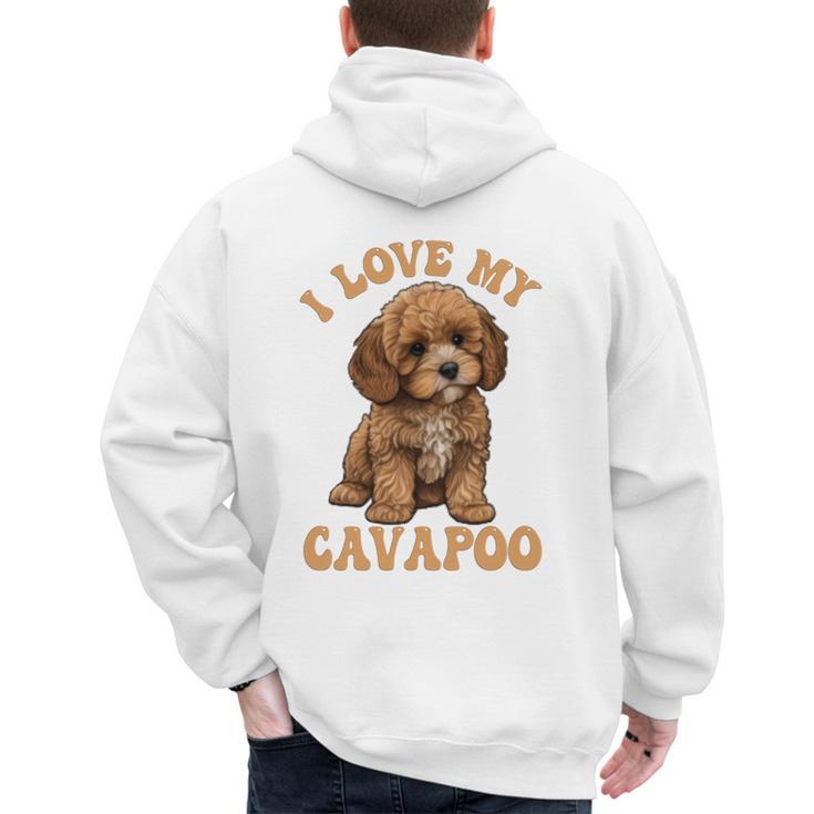 I Love My Cavapoo For Mom Dad Kids Men's Hoodie Back Print