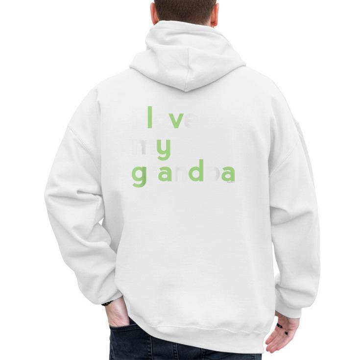 I Love My Grandpa Shirt For Boys Dad Papa Fathers Day Tee Men's Hoodie Back Print