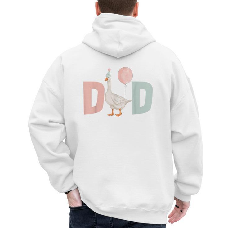 One Silly Goose Dad 1st First Birthday Family Matching Party Men's Hoodie Back Print