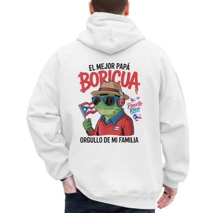 Puerto Rican Dad Idea For Men & Papá Boricua Coqui Frog Men's Hoodie Back Print