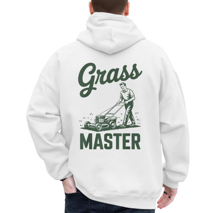 Push Lawn Mower Legend Grass Master Dad Mowing Men's Hoodie Back Print