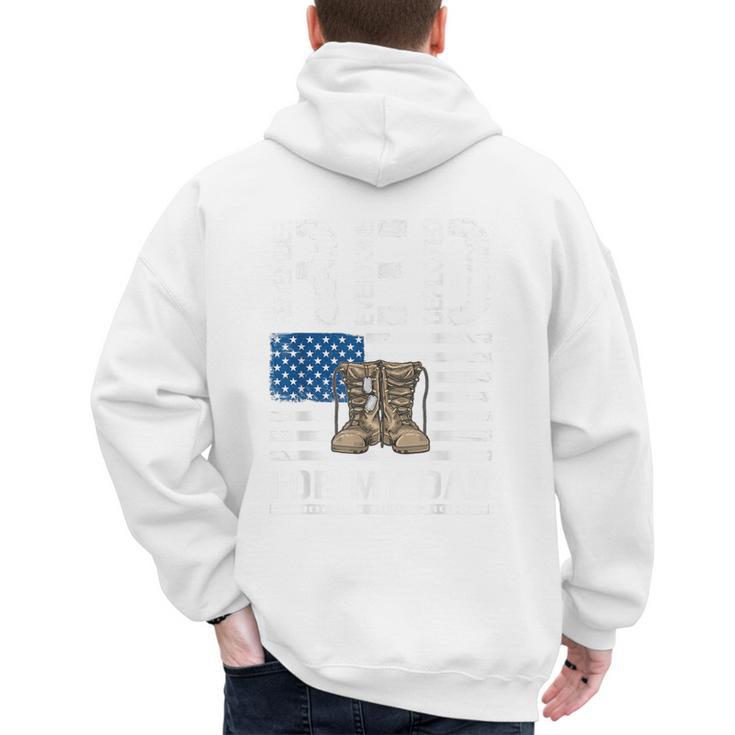 RED Friday For My Dad Military Veteran Deployed Men's Hoodie Back Print