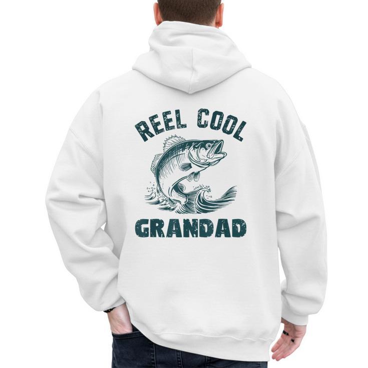 Reel Cool Grandad Fishing Grandpa Vintage Style Men's Hoodie Back Print