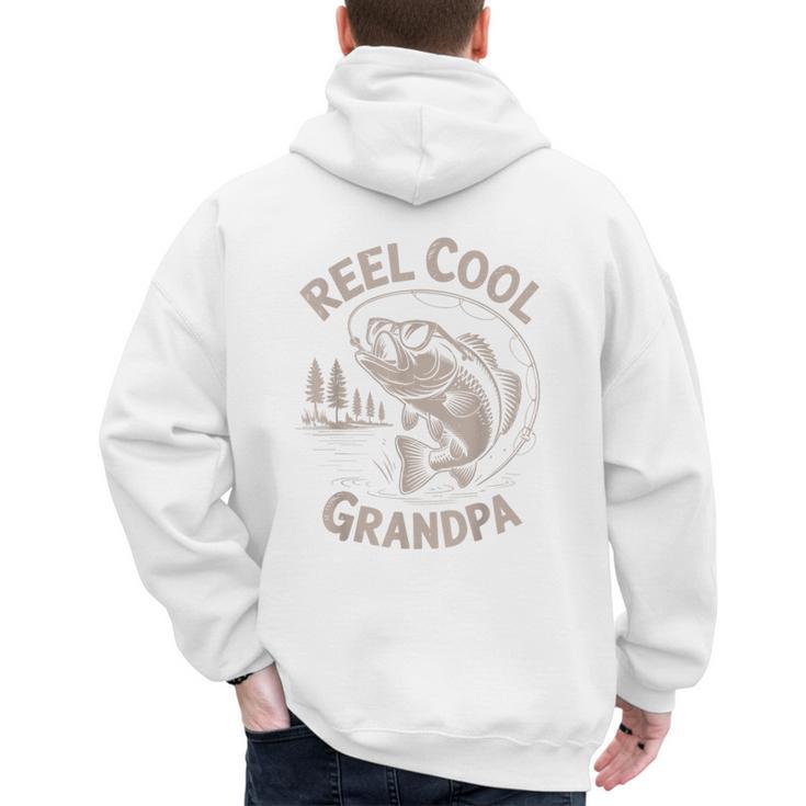 Reel Cool Great Grandpa Step Dad Fishing Father Day Men's Hoodie Back Print
