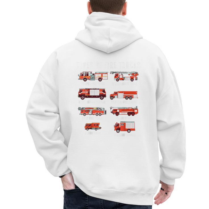 Toddler Boy Types Of FireTruck Firefighter Baby Dad Fireman Men's Hoodie Back Print