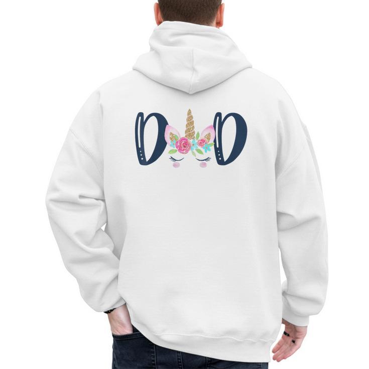 Unicorn Dad Birthday Shirt Matching Family Party Tee T-Shirt Men's Hoodie Back Print