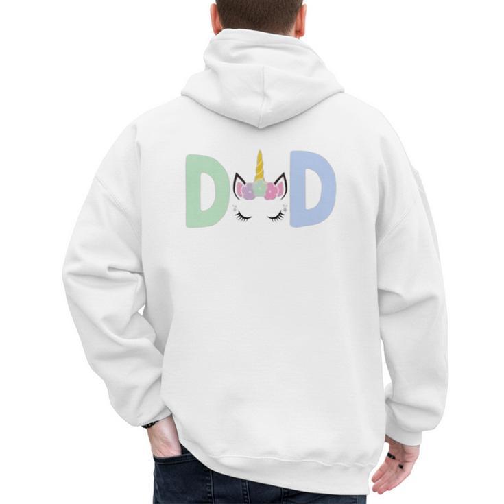 Unicorn Dad First Birthday Girl Family Matching Mama Party Men's Hoodie Back Print