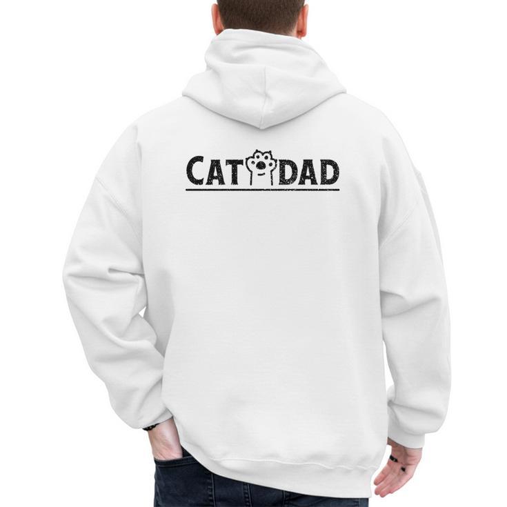 Worlds Best Cat Dad Ever Vintage Cat Dad Father Day Men Men's Hoodie Back Print