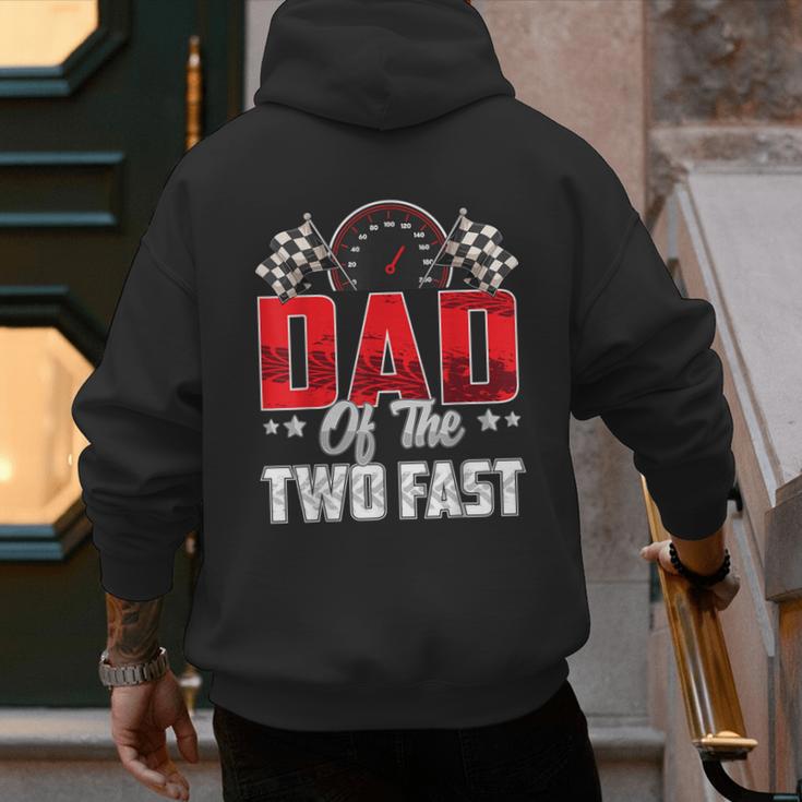 2 Year Old Racing Car Two Fast Birthday 2nd Family Dad Men's Hoodie Back Print