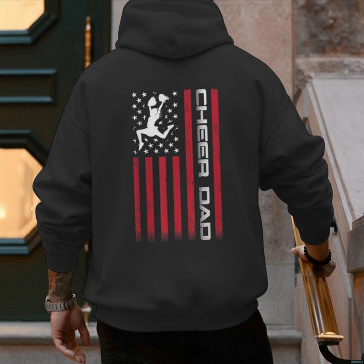 4th Of July US Flag Cheer Dad Shirt For Father's Cheer Men's Hoodie Back Print
