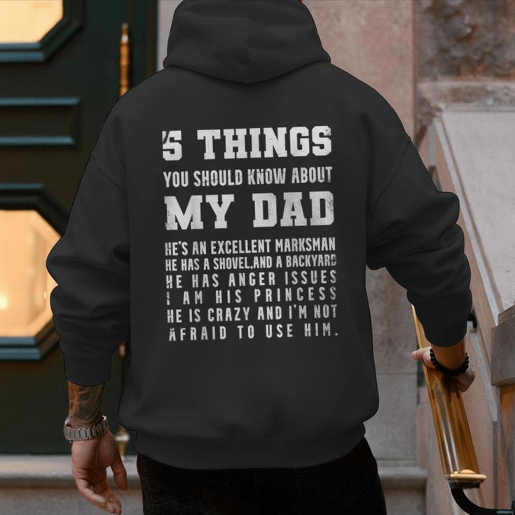 5 Things You Should Know About My Dad He's An Excellent Men's Hoodie Back Print