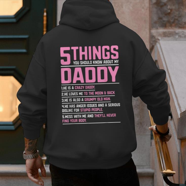 5 Things You Should Know About My Daddy Fathers Day Men's Hoodie Back Print