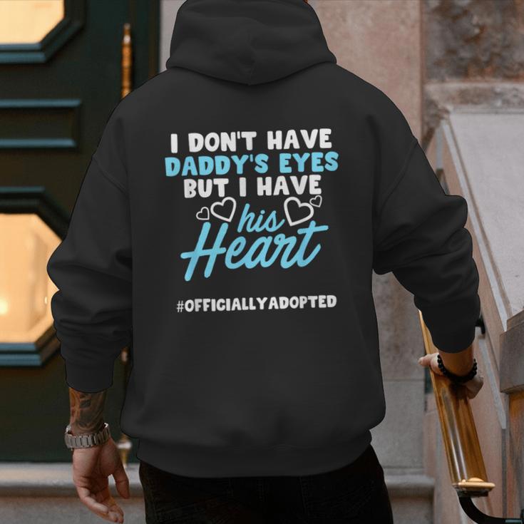 Adoption Announcement Day Dad Heart Small Men's Hoodie Back Print