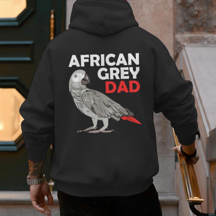 African Grey Parrot Dad Congo Bird Father Men's Hoodie Back Print
