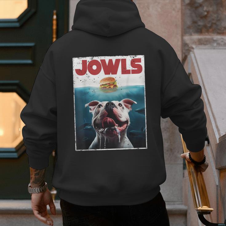 American Bulldog Jowls Burger Bully Dog Mom Dog Dad Men's Hoodie Back Print