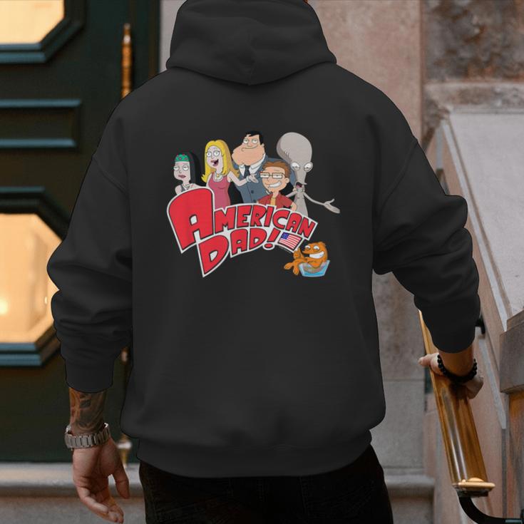 American Dad Show Logo With Family Cartoon Men's Hoodie Back Print